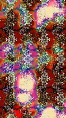 Raster illüstrasyonu. Bahar çiçekleriyle güzel bir çiçek deseni çizmişsin. Güzel kumaş deseni.