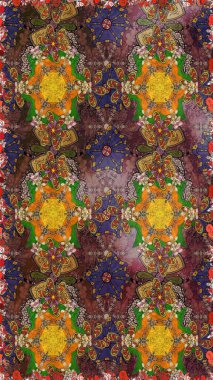 Küçük çiçekteki sevimli çiçek deseni. Raster illüstrasyonu. Güzel karalamalı çiçek desenli çizim. Güzel kumaş deseni.