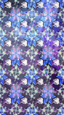 Çiçekler suluboya tarzında mavi ve nötr renklerde. Raster illüstrasyonunda çiçek deseni çizimi.