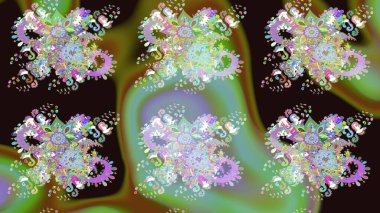 Raster illüstrasyonu. El çizimi. Çiçekli, yapraklı, çiçek desenli çizim..