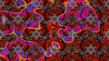 Sevimli çiçek raster deseni. Kahverengi renkli çiçekler. Renkli Bahar Teması eskiz kalıbı. Düz Çiçek Elementleri Tasarımı.