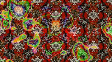 Çiçek süslemeli çizim deseni. Kahverengi renkli çiçekler. Raster illüstrasyonu.