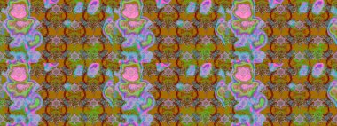 Parlak renkli çiçekleri ve kahverengi renkli yaprakları olan harika bir çiçek deseni. Moda baskıları için zarif bir şablon. Modern çiçek arkaplanı. Halk stili.