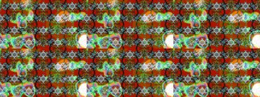 Raster illüstrasyonundaki çiçek desenli çizim. Suluboya tarzında kahverengi renkte çiçekler.