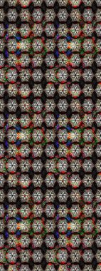 Raster illüstrasyonundaki çiçek desenli çizim. Siyah renkte çiçekler.