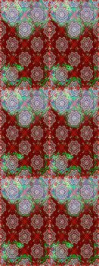 Raster illüstrasyonu. Kırmızı renklerde. Anti-stres için Raster soyut şablon sayfası.