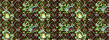 Küçük çiçekli basit bir çiçek çizimi. Yeşil renkte şirin çiçekler. Moda baskısı, albüm, ambalaj kağıdı ve duvar kağıdı için zarif dekoratif süslemeler. Raster illüstrasyonu.