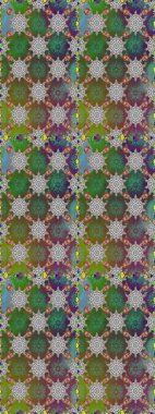 Suluboya tarzında yeşil renkte. Küçük çiçekli kusursuz yay deseni. Raster illüstrasyonu.