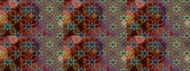 Raster illüstrasyonu. Kahverengi renklerde. 3D çiçekler, çizim.