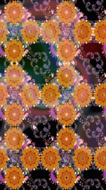 Botanik çizim kalıbı. Organik elementler. Suluboya etkisi. Raster deseni.