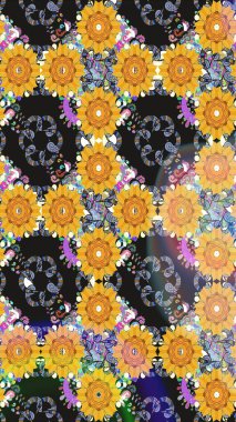 Çiçekli karalama şeklinde Raster çiçek deseni. Yumuşak, bahar çiçekli arka plan. Gri renkli çiçekler.