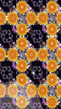 Çiçek buketleriyle klasik bir eskiz şekli. Raster illüstrasyonu. Siyah renklerde.