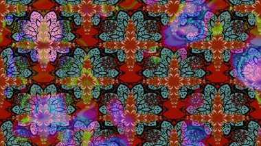 Çiçek deseni. Raster güzel kumaş deseni çiziyor. Renkli Bahar Teması eskiz kalıbı. Düz Çiçek Elementleri Tasarımı.