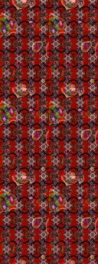 Çiçekli güzel suluboya desen. Raster illüstrasyonu. Kırmızı renklerde.