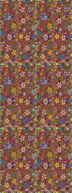 Çiçek deseni. Raster illüstrasyonu. Kusursuz Chichi kumaş deseni. Renkli Bahar Temalı Kusursuz Arkaplan. Düz Çiçek Elementleri Tasarımı.