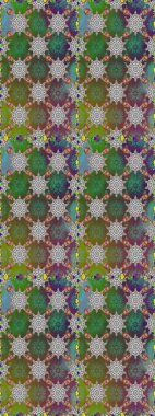 Suluboya tarzında yeşil renkte. Küçük çiçekli kusursuz yay deseni. Raster illüstrasyonu.