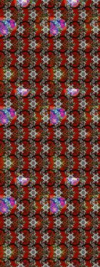 Şirin çiçekli eskiz deseni ve kahverengi renkli yapraklar, suluboya çiçek deseni, duvar kağıdı, kart veya kumaş için fayanslı. Raster illüstrasyonu.