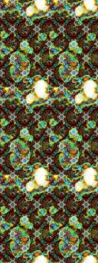 Raster suluboya çiçek deseni, narin çiçekler, yeşil çiçekler, tebrik kartı şablonu. Raster Güzel kumaş deseni.