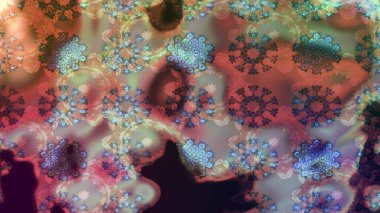 Çiçekli karalama şeklinde Raster çiçek deseni. Yumuşak, bahar çiçekli arka plan. Kahverengi renkte çiçekler.