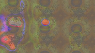 Raster illüstrasyonundaki çiçek desenli çizim. Kahverengi renkli çiçekler. Renkli Bahar Teması eskiz kalıbı. Düz Çiçek Elementleri Tasarımı.