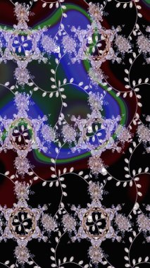 Tropik çiçek desenleri. Raster illüstrasyonu. Siyah renkte çiçekler.