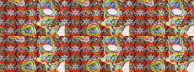 Eskiz klasiği. Raster Şirin kumaş deseni. Renkli Bahar Teması eskiz kalıbı. Düz Çiçek Elementleri Tasarımı.