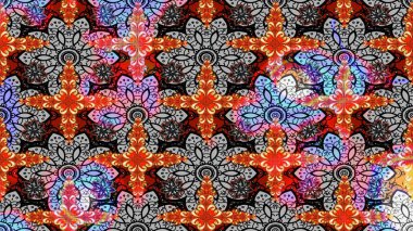 Sevimli çiçek raster deseni. Gri renkli çiçekler. Renkli Bahar Teması eskiz kalıbı. Düz Çiçek Elementleri Tasarımı.