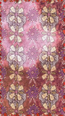 Raster deseni. Tarafsız ve pembe renklerde. Soyut çiçek desensiz arkaplan. Raster illüstrasyonu. Küçük çiçekte sevimli çiçek deseni var..