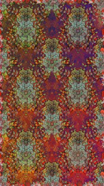 Sorunsuz çiçek desenli çiçekli, halk tarzında bırakır. Elle çizilmiş. Raster illüstrasyon.