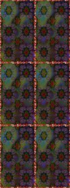 Kusursuz bir arka plan modeli. Raster hisseleri. Suluboya, elle çizilmiş. Kahverengi üzerine çiçekler.