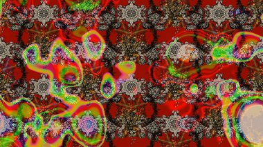 Suluboya çizim kalıbı. Çiçek izi. Suluboya tarzında kırmızı renkte çiçekler.