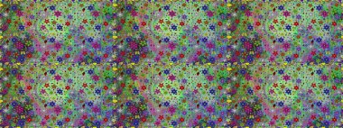 Renkli, pürüzsüz desen. Çiçek duvar kâğıdı. Yeşil renkli şirin tekstil. Raster illüstrasyonu. Çiçek arka planı.