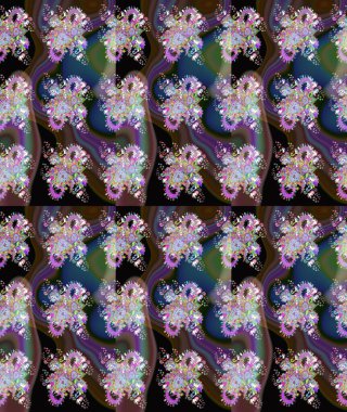 Kabile sanatı boho baskısı, klasik çiçek arkaplanı. Soyut etnik raster kusursuz desen. Arkaplan dokusu, duvar kağıdı, kahverengi ve mavi renkli çiçek teması.