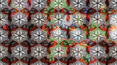 Desen, çizim, çiçek sınırı. Çiçek çelengi. Güzel, parlak, pürüzsüz kumaş, tuval. Kıvırcık, parlak örgü. Eski moda arka plan. Raster illüstrasyonu.