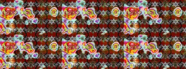 Küçük çiçekteki sevimli çiçek deseni. Raster deseni. Gri renkte yaz çiçekleri. Raster illüstrasyonu.