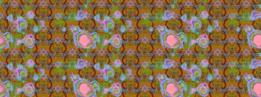 Motley illüstrasyonu. Küçük renkli çiçekler. Küçük çiçekte güzel bir desen. Moda baskıları için zarif bir şablon. Kahverengi çiçekli bahar çiçekleri.