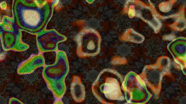 Raster düz çiçek çizim deseni. Hediye ambalaj kağıdı, tebrik kartları, posterler ve pankart tasarımı. Kahverengi renkte çiçekler.