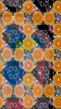 Bahar çiçekleriyle güzel bir çiçek deseni çizmişsin. Güzel kumaş deseni. Raster illüstrasyonu.