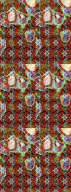 Yapraklı çiçekler ve kahverengi renkli papatya çiçekleri. Eskiz arkaplan modeli. Raster - stok.