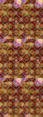 Çiçekli ipek eşarp. El çizimi çiçek unsurları olan soyut çizim raster deseni. 1950-1960 motifleri. Retro tekstil tasarım koleksiyonu. Kahverengi üstüne kahverengi.