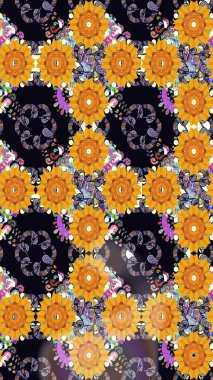 Tomurcukları çiçek olan sevimli bir çiçek deseni. Eskiz geçmişi. Raster illüstrasyonu. Kumaş, tekstil, duvar kağıdı baskısı için. Eski usul. Raster..