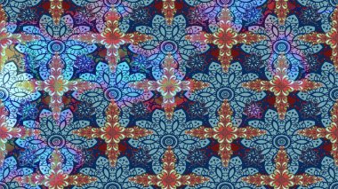 Çiçekli karalama şeklinde Raster çiçek deseni. Yumuşak, mavi renkte yaz çiçekleri. Raster illüstrasyonu.