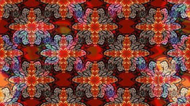 Küçük çiçekteki sevimli çiçek deseni. Güzel karalamalı çiçek desenli çizim. Güzel kumaş deseni. Raster illüstrasyonu.