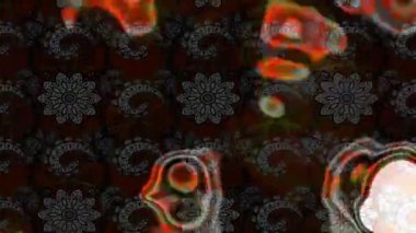 Renkli unsurlarla hareketli arka plan görüntüleri. Çiçekler. Eski model. Bayrak tarzı. Video kaydı. Şablon. Döngü. Kusursuz.. 