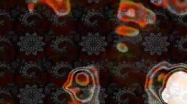 Renkli unsurlarla hareketli arka plan görüntüleri. Çiçekler. Eski model. Bayrak tarzı. Video kaydı. Şablon. Döngü. Kusursuz.. 