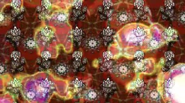 Renkli unsurlarla hareketli arka plan görüntüleri. Çiçekler. Eski model. Bayrak tarzı. Video kaydı. Şablon. Döngü. Kusursuz.. 