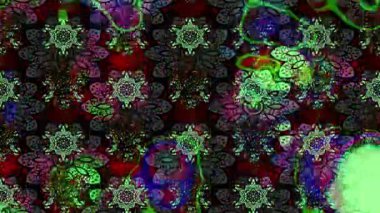 Renkli unsurlarla hareketli arka plan görüntüleri. Çiçekler. Eski model. Bayrak tarzı. Video kaydı. Şablon. Döngü. Kusursuz.. 