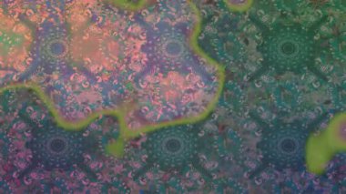 Renkli unsurlarla hareketli arka plan görüntüleri. Çiçekler. Eski model. Bayrak tarzı. Video kaydı. Şablon. Döngü. Kusursuz.. 