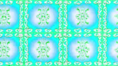 Renkli unsurlarla hareketli arka plan görüntüleri. Çiçekler. Eski model. Bayrak tarzı. Video kaydı. Şablon. Döngü. Kusursuz..