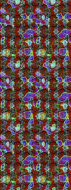 Çiçekli karalama şeklinde Raster çiçek deseni. Yumuşak, yaz çiçekli arka plan. Kırmızı renkte çiçekler.